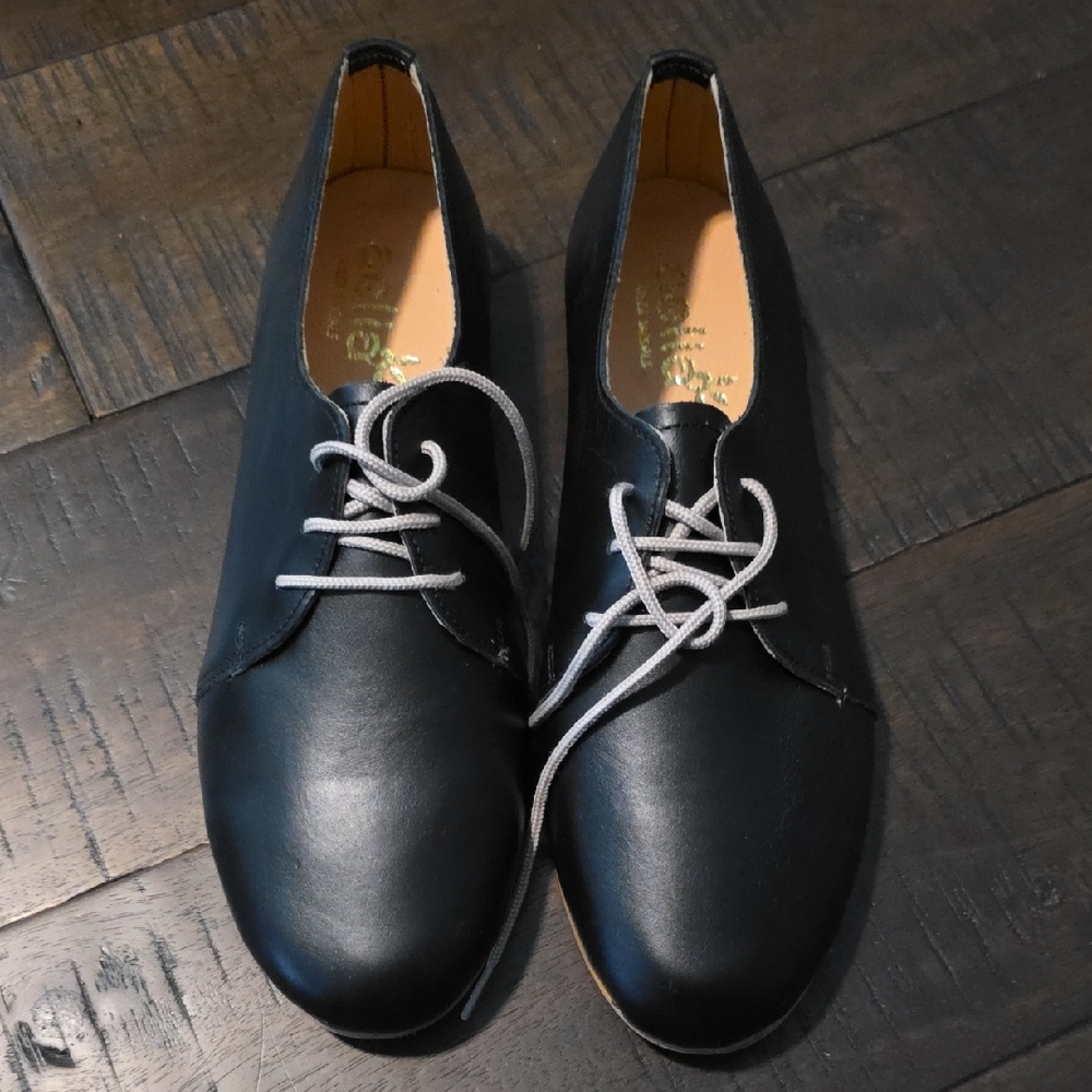 Classic Black Men's Leather Oxford Shoes - Unbranded